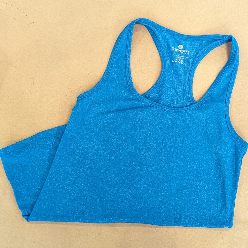 90° racer back tank size small royal blue